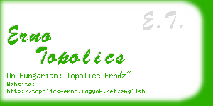 erno topolics business card